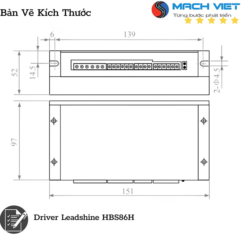 Bộ Hybrid Servo 8Nm Leadshine Driver HBS86H Và Động Cơ 86HBM80 - HÙNG